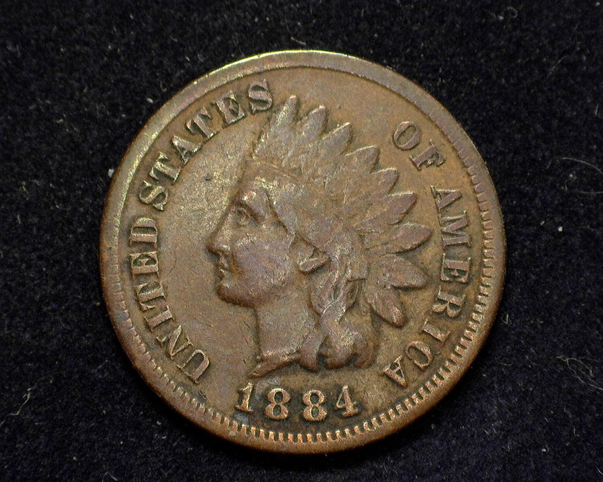 1884 Indian Head Penny/Cent F - US Coin