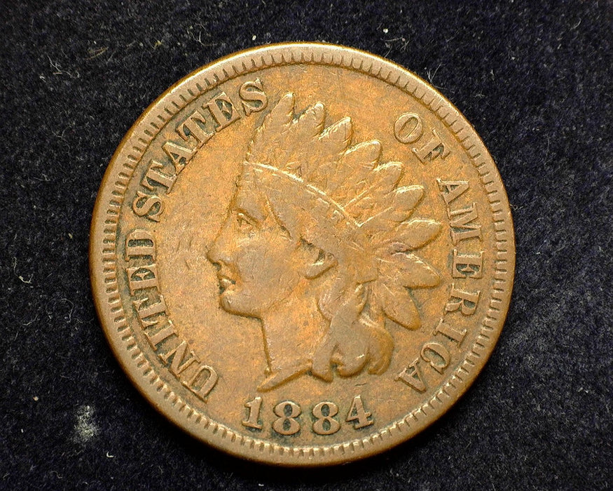 1884 Indian Head Penny/Cent F - US Coin