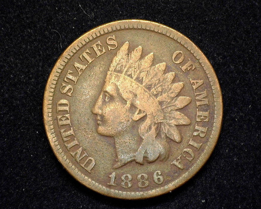 1886 Indian Head Penny/Cent VG/F - US Coin