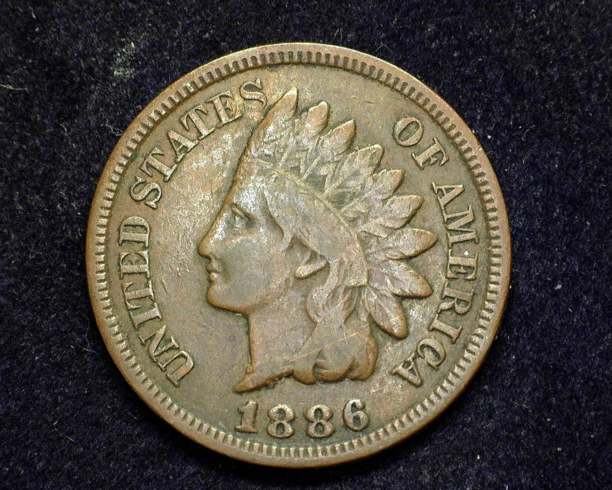 1886 Type 2 Indian Head Penny/Cent F - US Coin