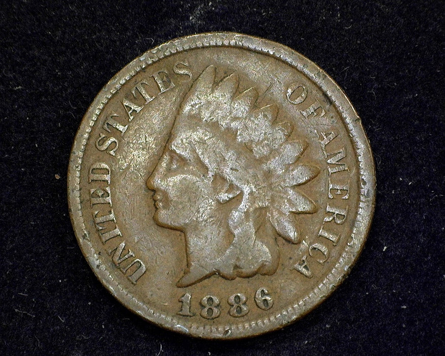 1886 Type 2 Indian Head Penny/Cent VG - US Coin