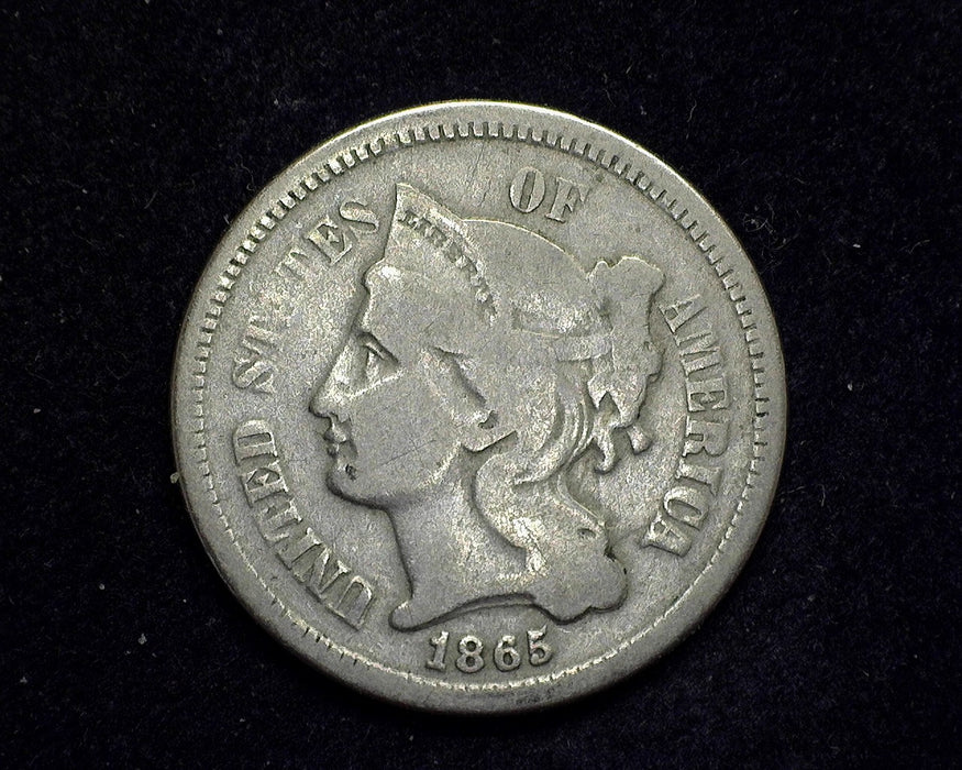 1865 Three Cent Nickel G - US Coin