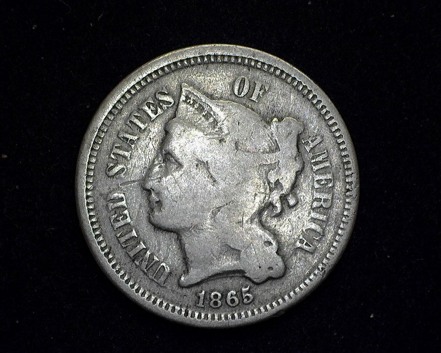 1865 Three Cent Nickel G - US Coin