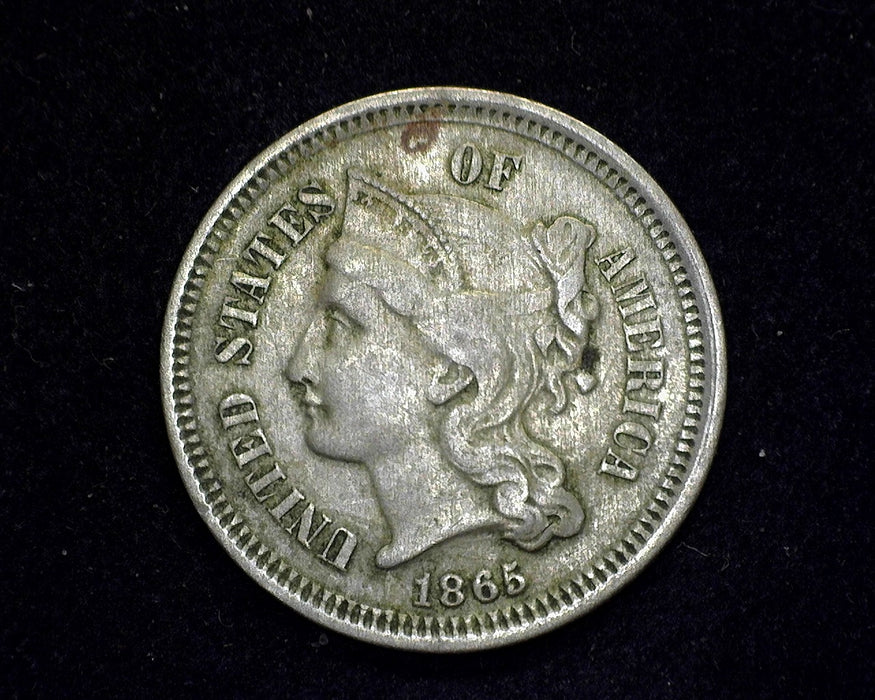 1865 Three Cent Nickel F - US Coin