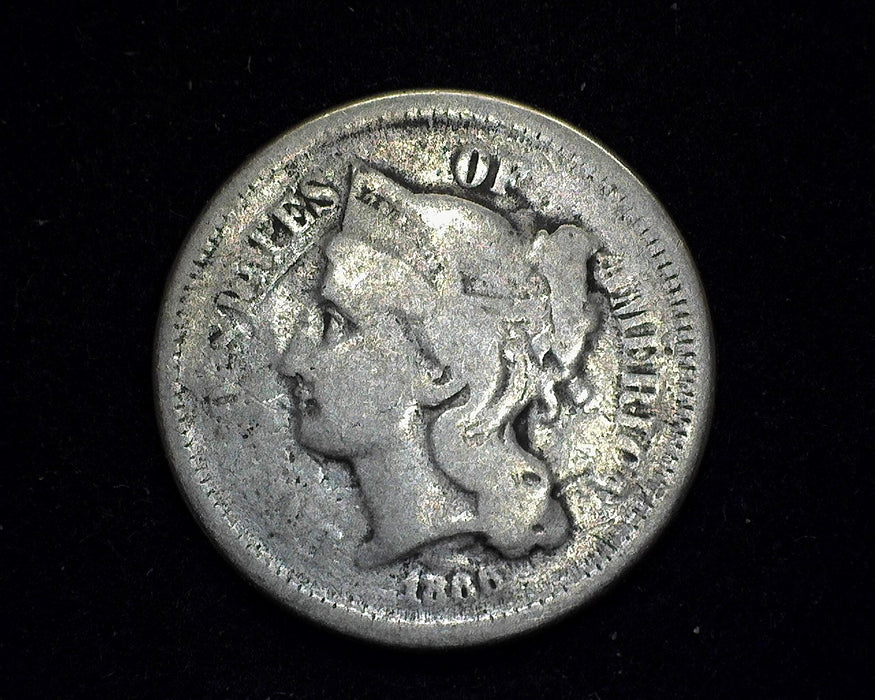 1866 Three Cent Nickel G - US Coin