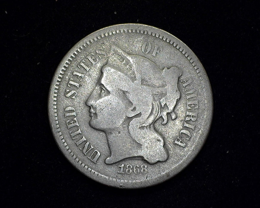 1868 Three Cent Nickel G - US Coin