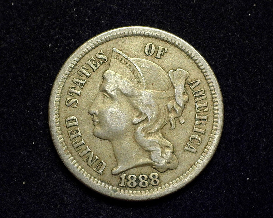 1888 Three Cent Nickel F/VF - US Coin