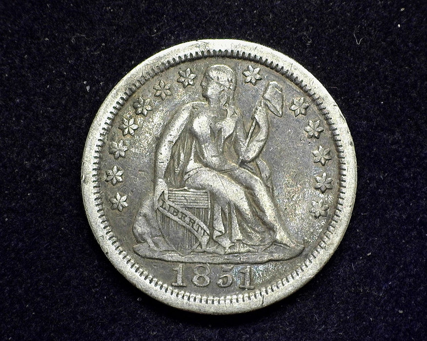 1851 Liberty Seated Dime F - US Coin