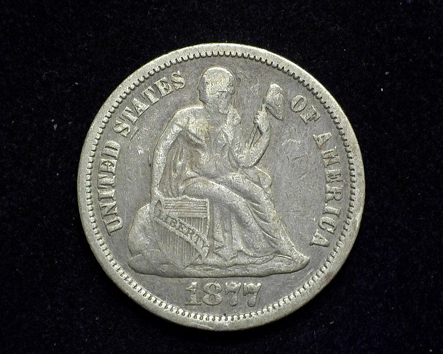 1877 Liberty Seated Dime F - US Coin