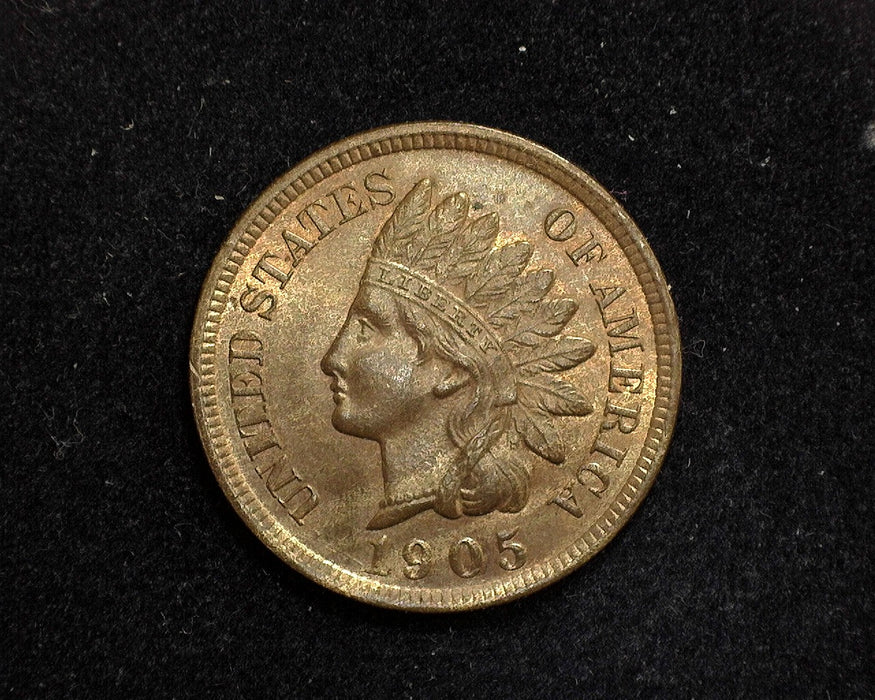 1905 Indian Head Penny/Cent Mostly red golden lustre MS-64 RB - US Coin