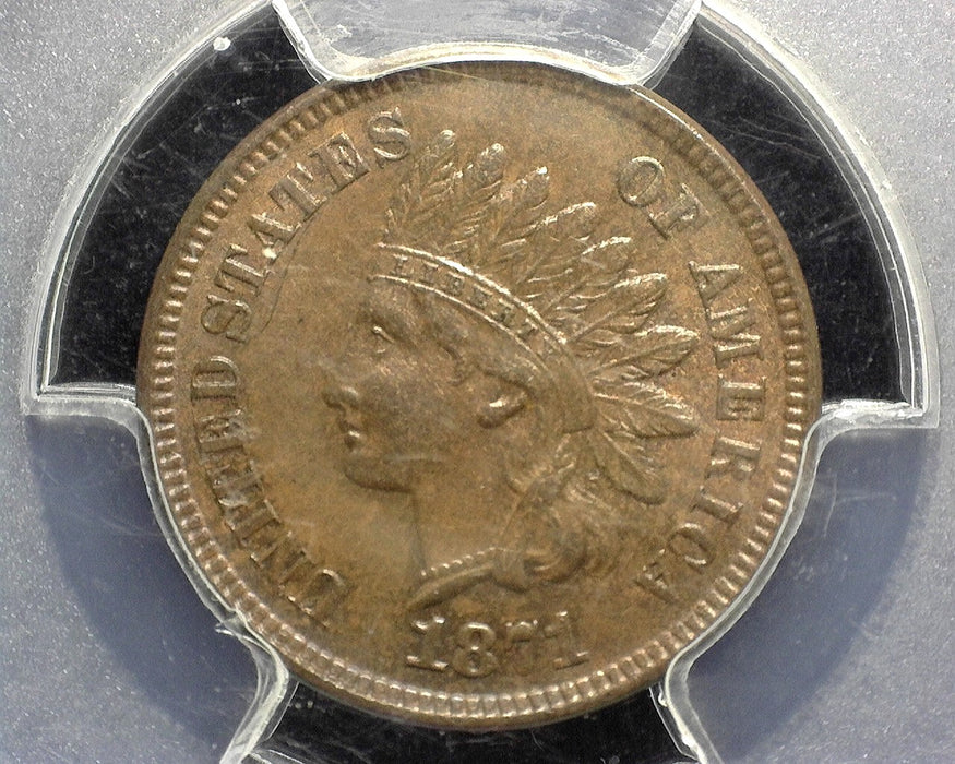 1871 Indian Head Penny/Cent PCGS MS63 BN - US Coin