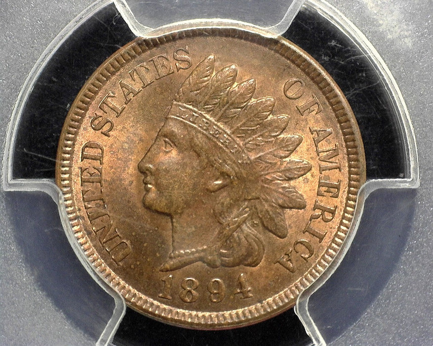 1894 Indian Head Penny/Cent PCGS MS64 RB Mostly red - US Coin