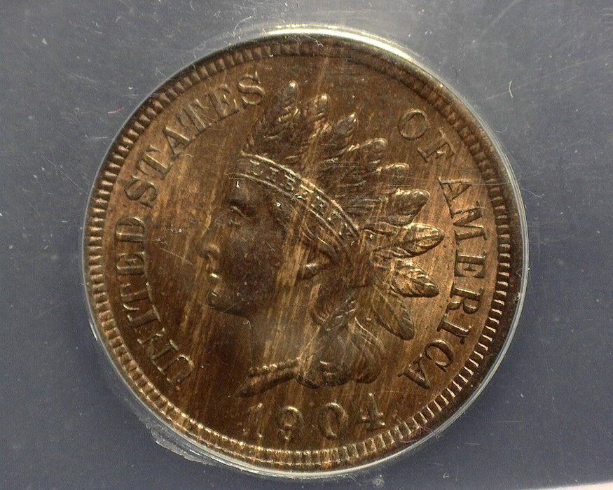 1904 Indian Head Penny/Cent ANACS MS63 BN Traces red - US Coin