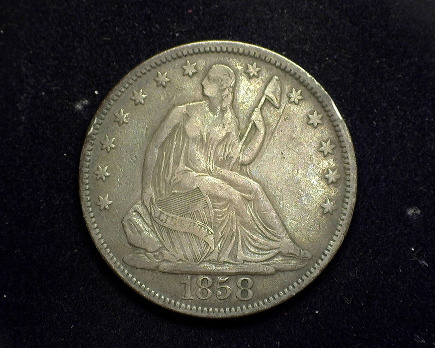 1858 Liberty Seated Half Dollar F/VF - US Coin