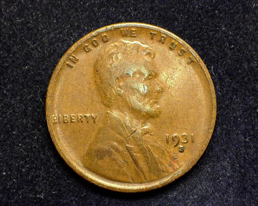 1931 S Lincoln Wheat Penny/Cent F - US Coin