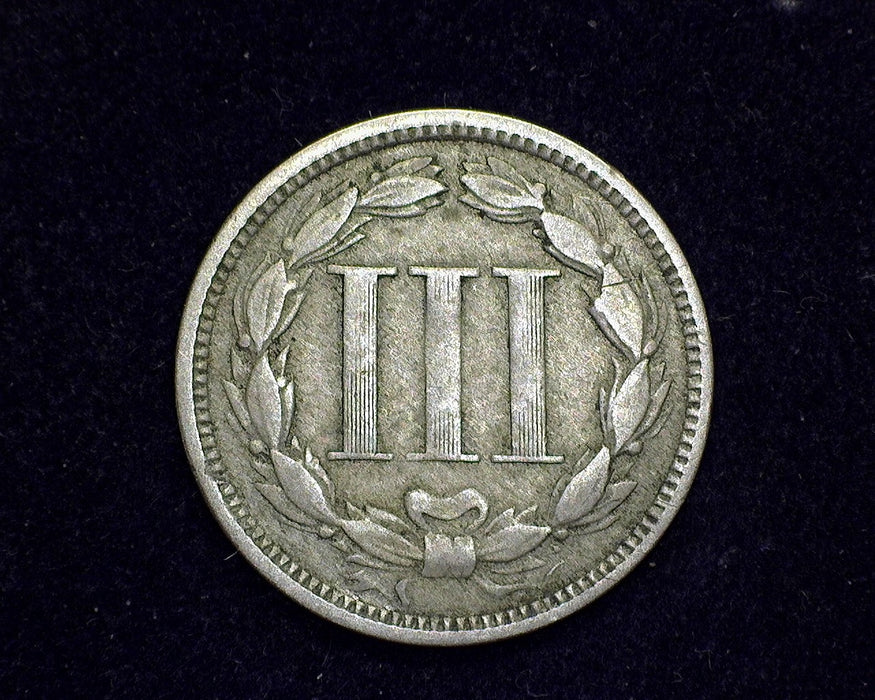 1865 Three Cent Nickel F - US Coin