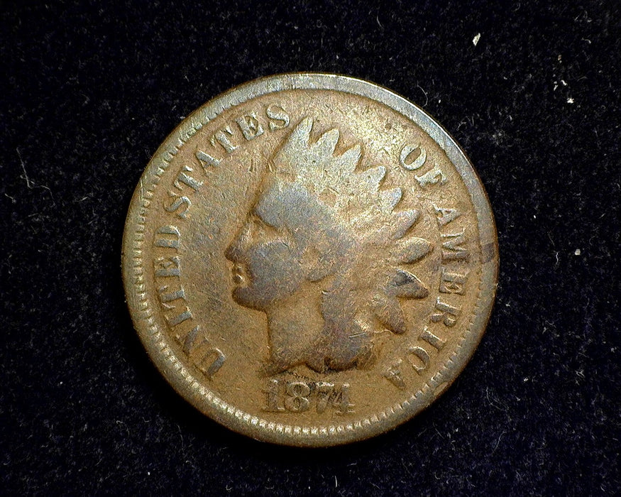 1874 Indian Head Penny/Cent G - US Coin