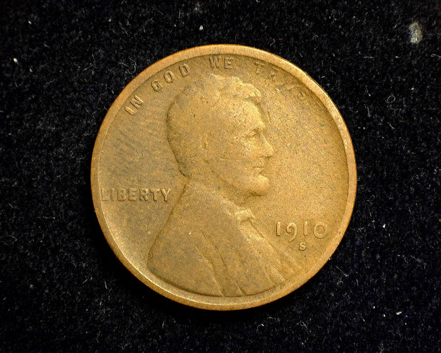 1910 S Lincoln Wheat Penny/Cent VG - US Coin