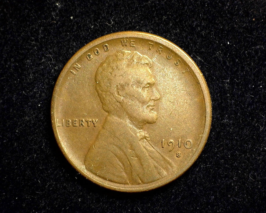 1910 S Lincoln Wheat Penny/Cent F - US Coin