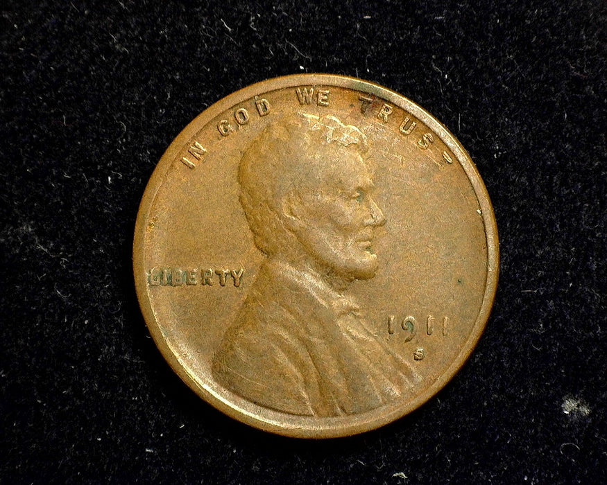 1911 S Lincoln Wheat Penny/Cent F - US Coin