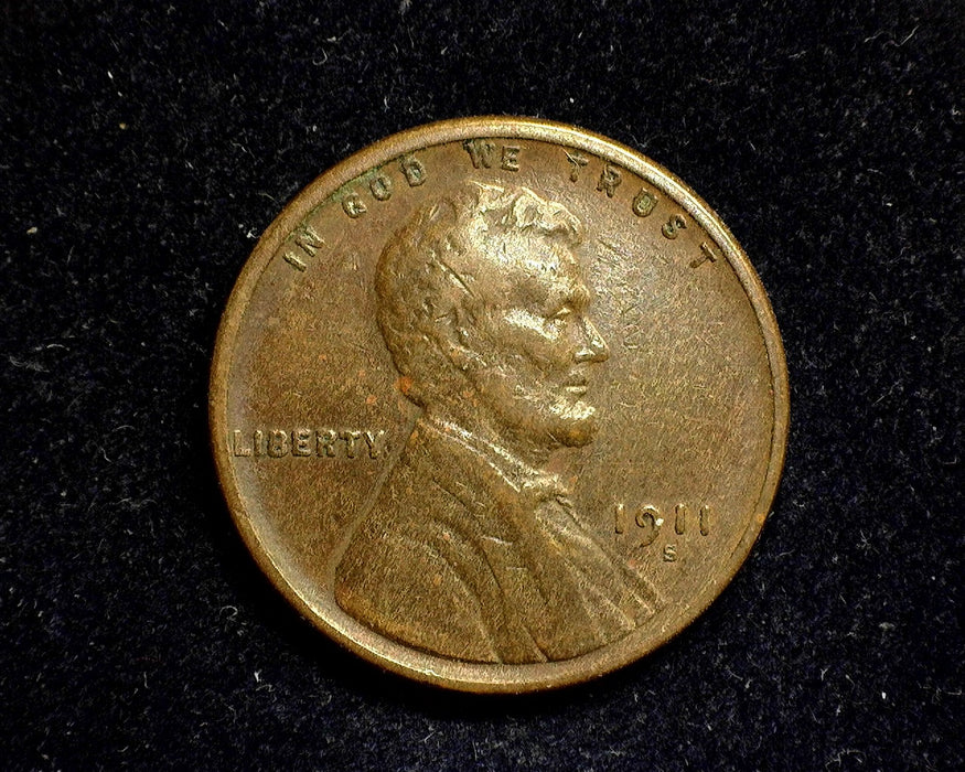 1911 S Lincoln Wheat Penny/Cent F - US Coin