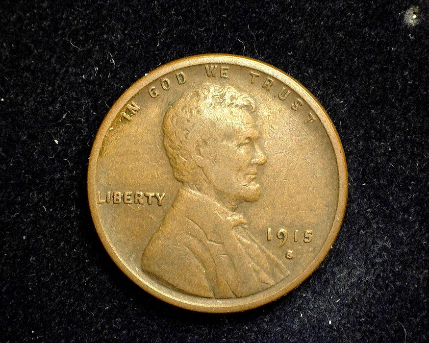 1915 S Lincoln Wheat Penny/Cent F - US Coin