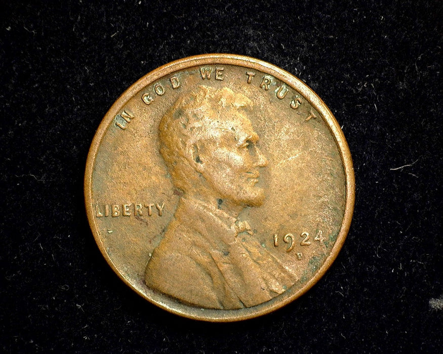 1924 D Lincoln Wheat Penny/Cent F - US Coin