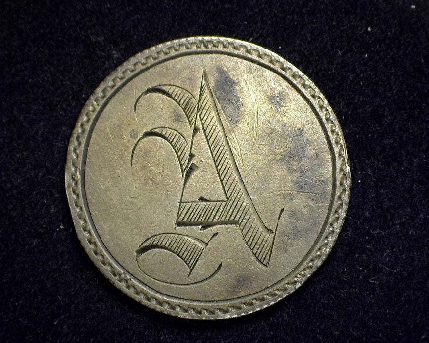 1878 Liberty Seated Quarter Love Token Inscribed "A" - US Coin