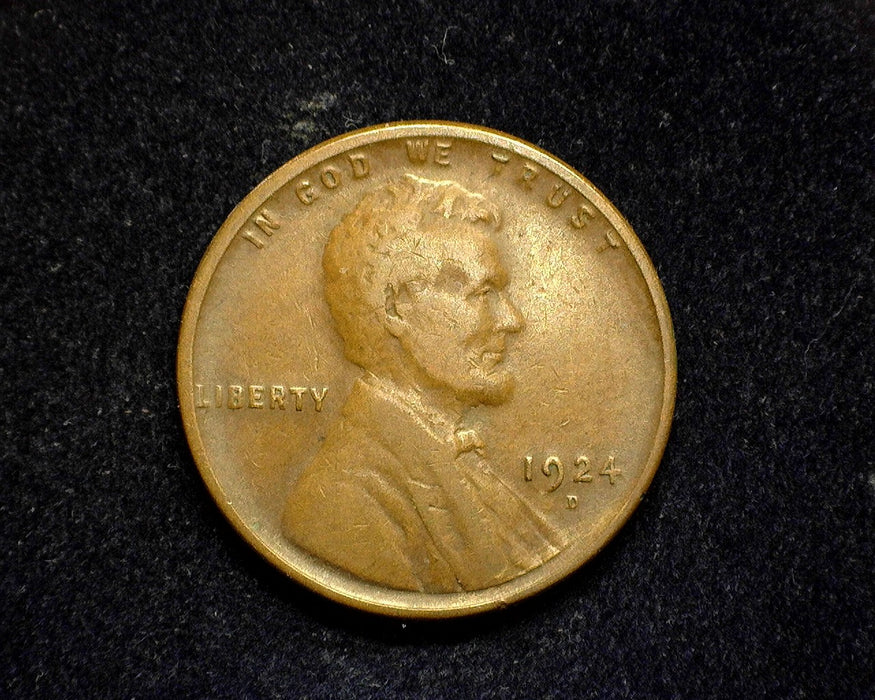 1924 D Lincoln Wheat Penny/Cent F - US Coin