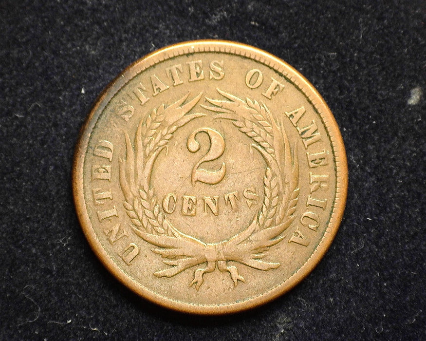 1865 Two Cent Piece VG - US Coin