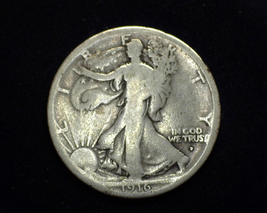 1916 D Liberty Walking Half Dollar VG Obverse - US Coin