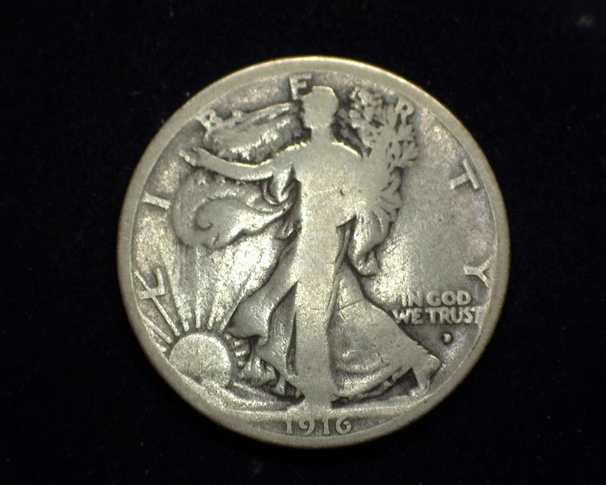 1916 D Liberty Walking Half Dollar VG Obverse - US Coin