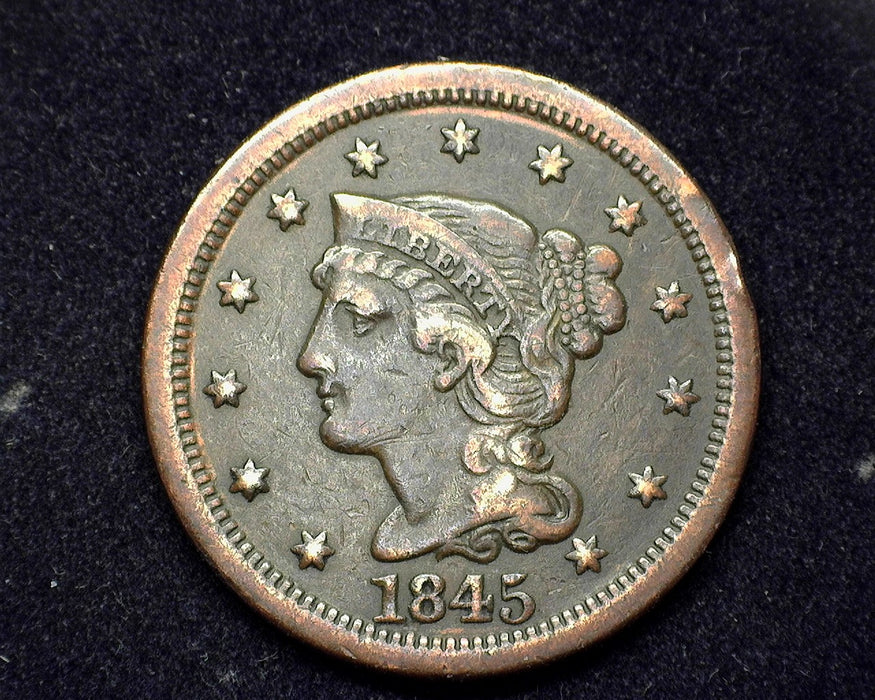 1845 Large Cent Braided Hair Cent VF - US Coin