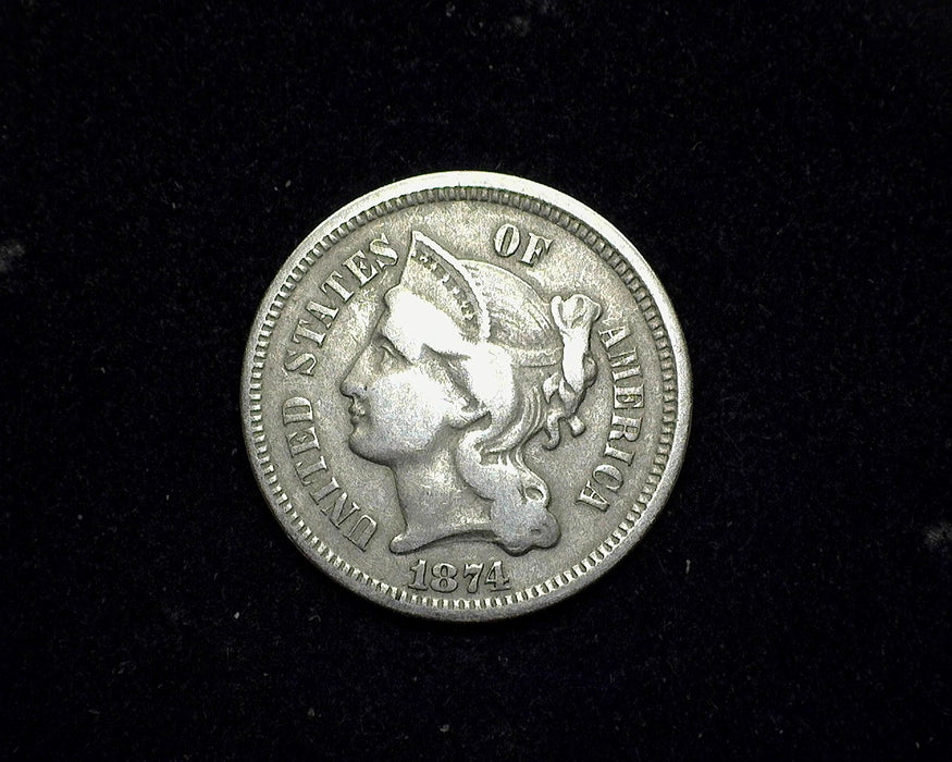 1874 Three Cent Nickel F - US Coin