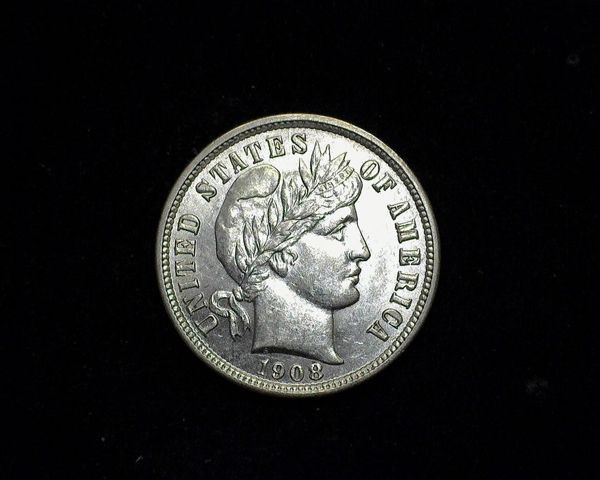 1908 D Barber Dime AU - US Coin