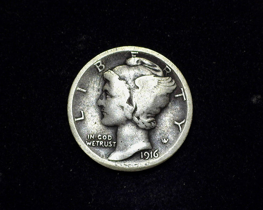 1916 D Mercury Dime VG - US Coin