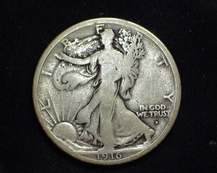 1916 D Liberty Walking Half Dollar VG - US Coin