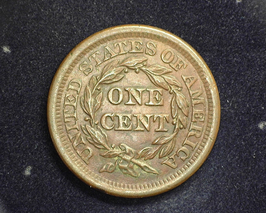 1853 Large Cent Braided Hair Cent AU - US Coin