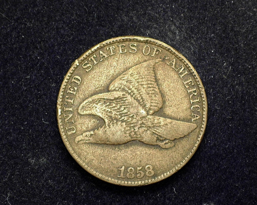 1858 Large Letters Flying Eagle Penny/Cent VF - US Coin