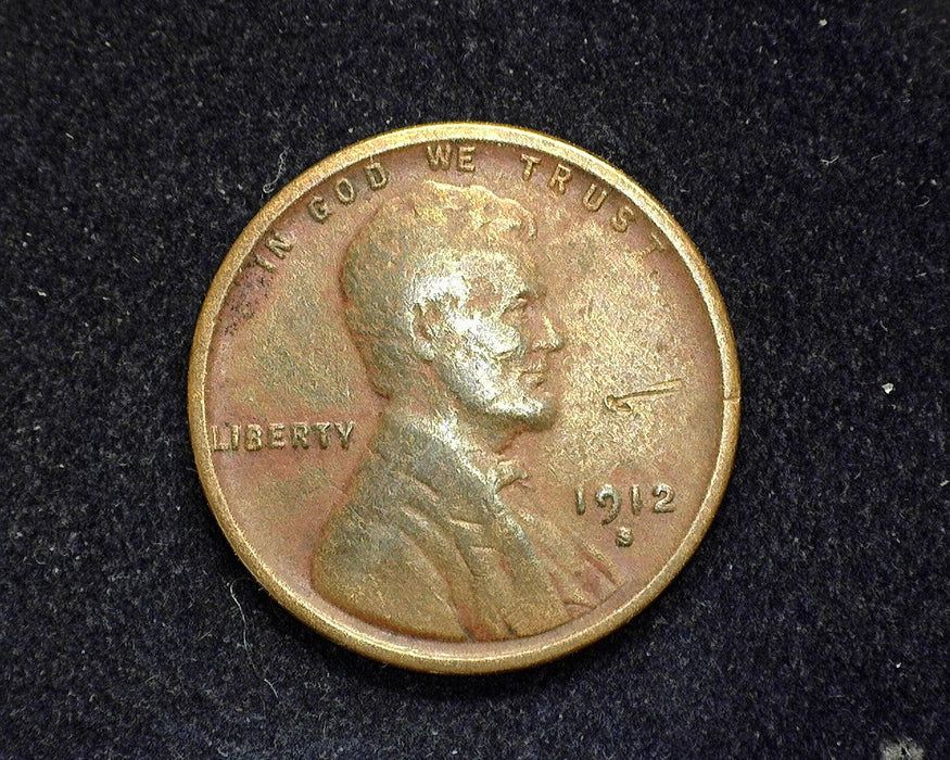 1912 S Lincoln Wheat Penny/Cent F - US Coin