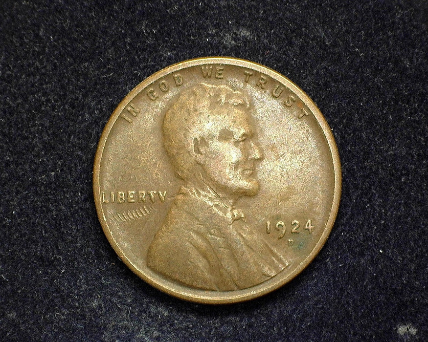 1924 D Lincoln Wheat Penny/Cent F - US Coin