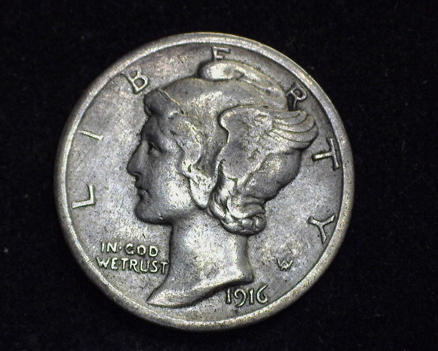 1916 D Mercury Dime F - US Coin