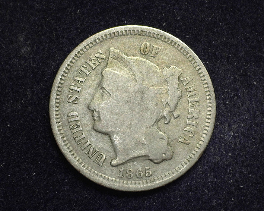 1865 Three Cent Nickel G - US Coin