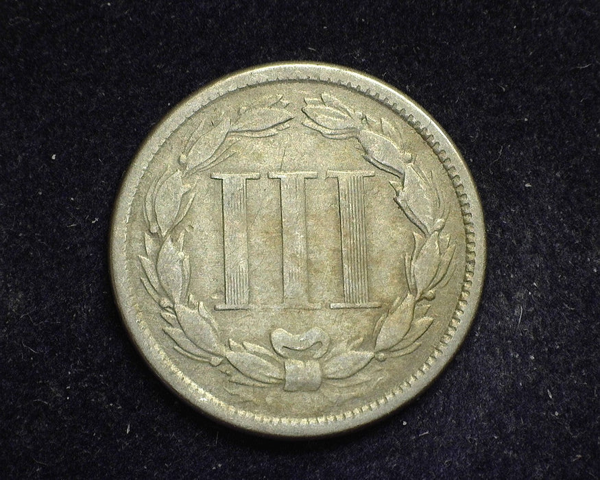 1866 Three Cent Nickel F - US Coin