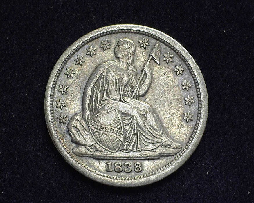 1838 Liberty Seated Dime XF Large Date - US Coin