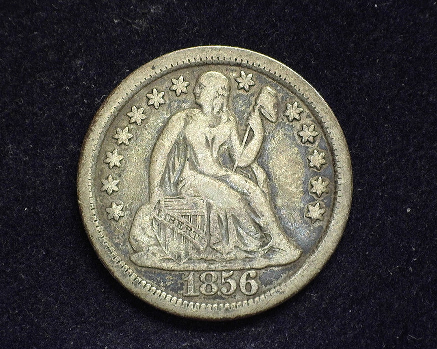 1856 Liberty Seated Dime F - US Coin