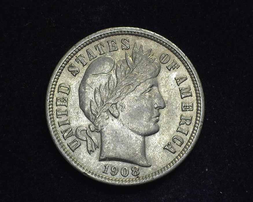 1908 D Barber Dime AU - US Coin