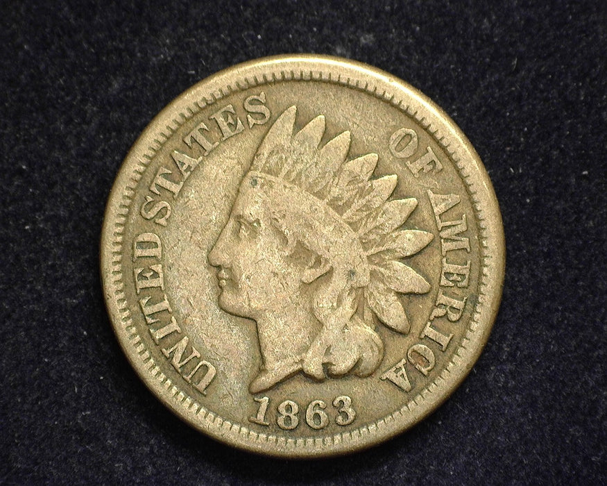 1863 Indian Head Penny/Cent VG - US Coin