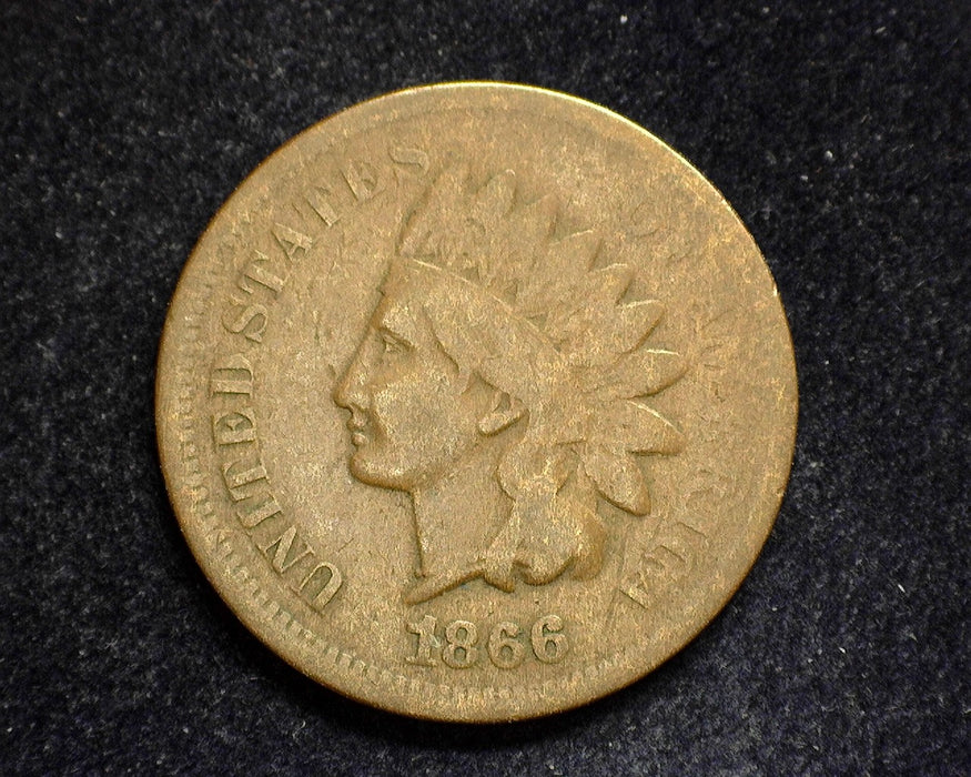 1866 Indian Head Penny/Cent VG - US Coin