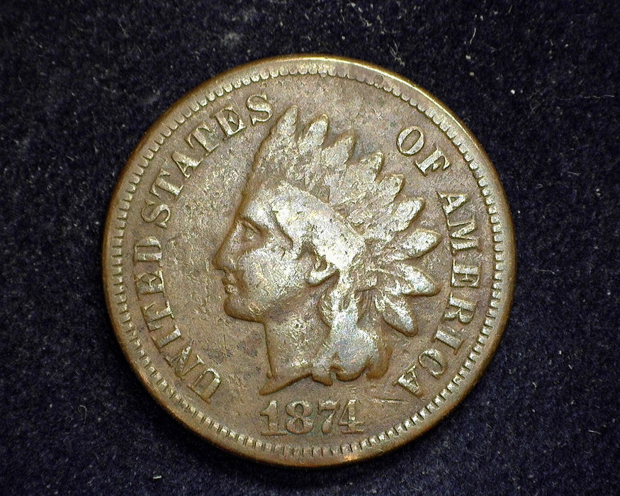 1874 Indian Head Penny/Cent G - US Coin